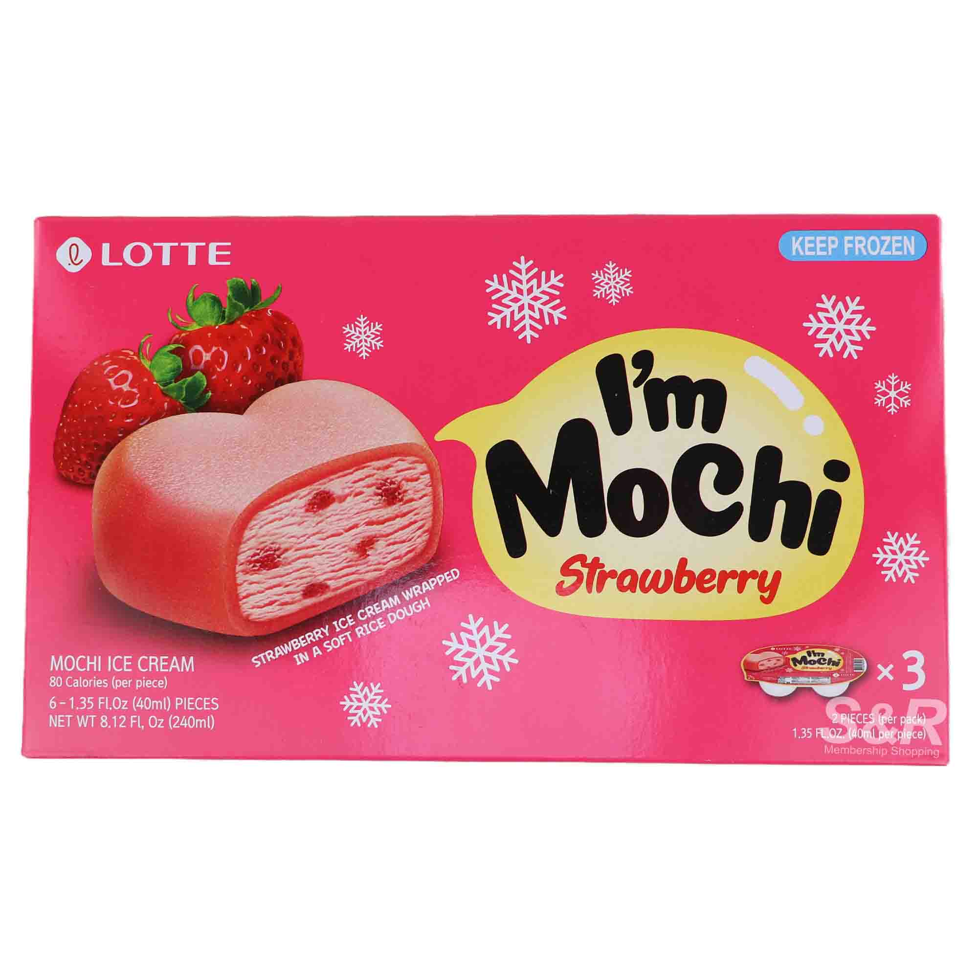 Lotte I'm Mochi Strawberry Mochi Ice Cream (40mL x 6pcs)